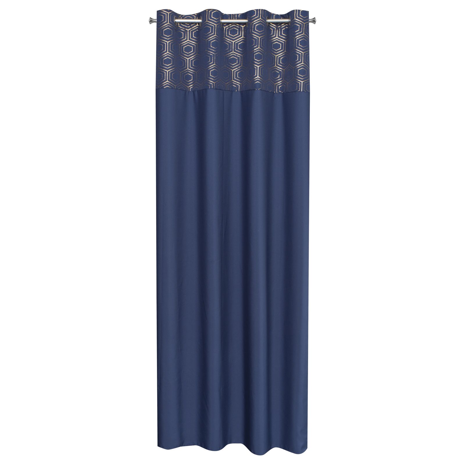 Perdea decorativa cu inele metalice, DAFNE 140x250 cm, Eurofirany, Grafit/ Auriu