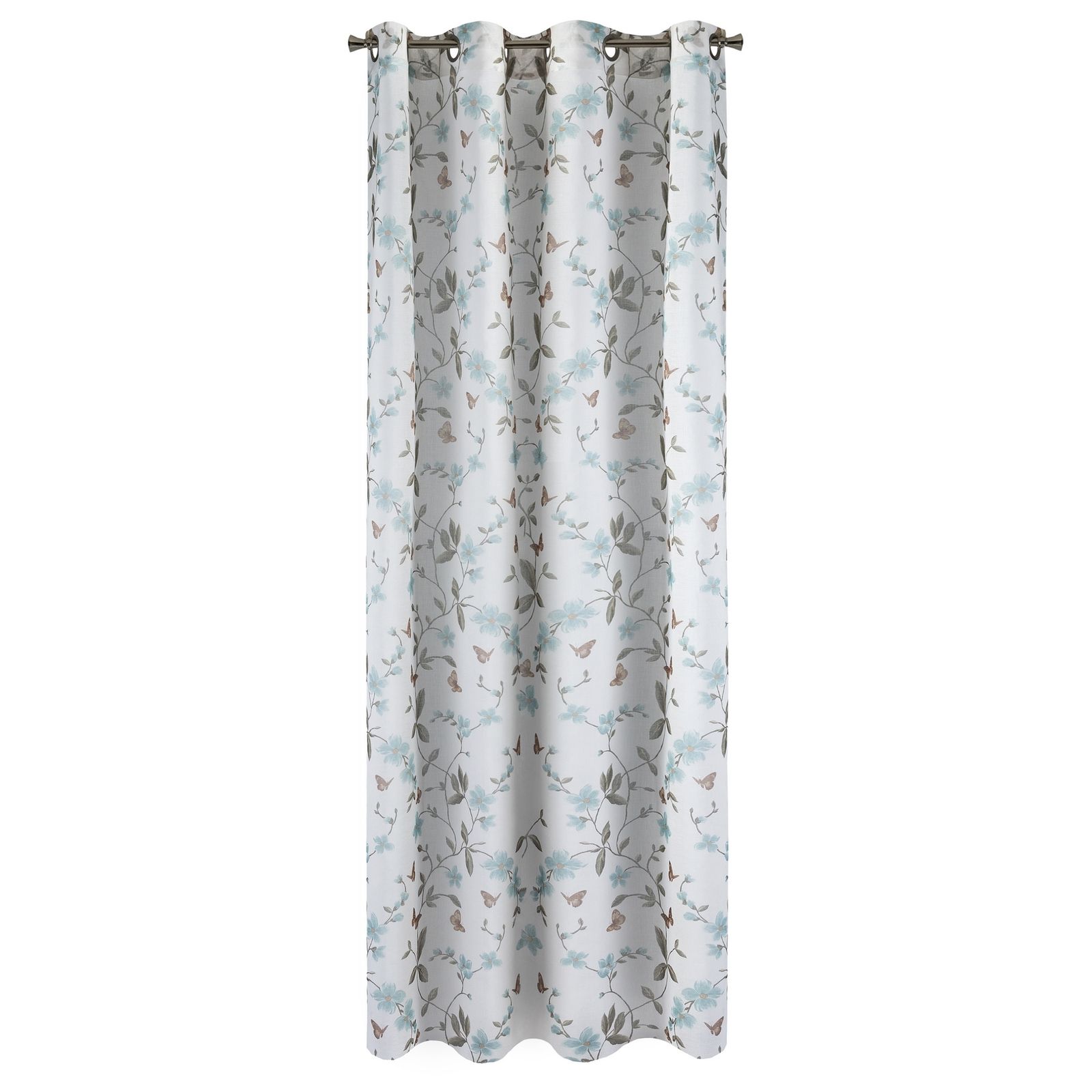 Perdea decorativa cu inele metalice, DAGIE 140x250 cm, Eurofirany, Otel/ Albastru
