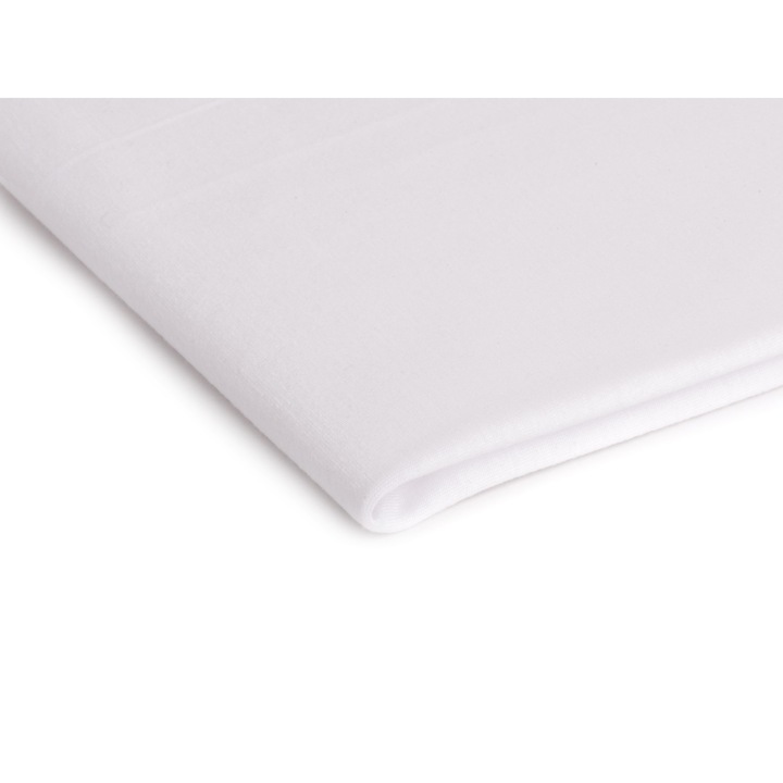 Tricotaje Poli-viscoza, poliester filat, Polyspun, culoare Alb, dimensiune 50 cm x 160 cm