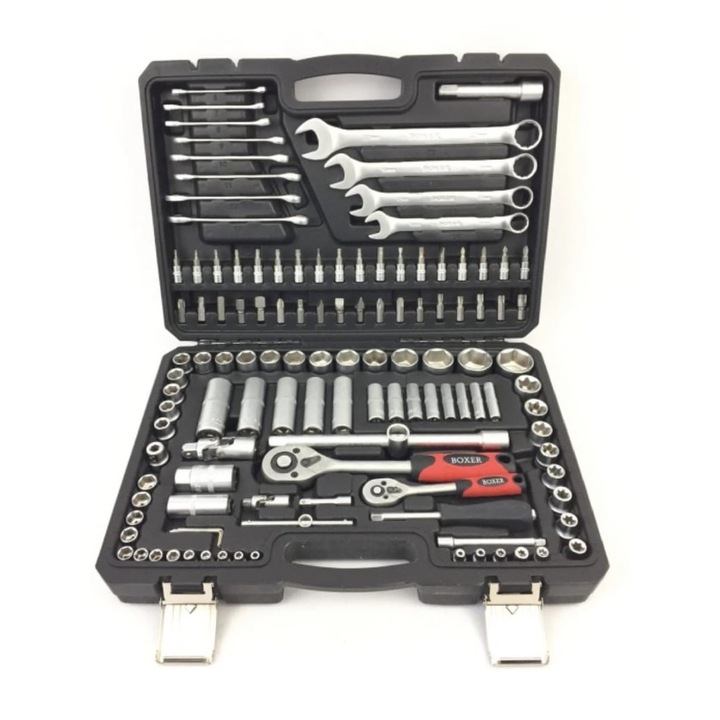 Trusa chei scule tubulare fixe combinate E torx capete surubelnita clichet 121 piese (BX-013S)