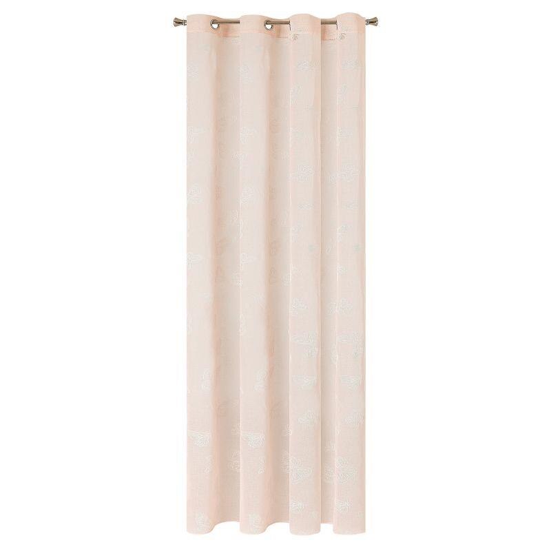 Perdea decorativa cu inele metalice, MARIPOS 140x250 cm, Eurofirany, Roz