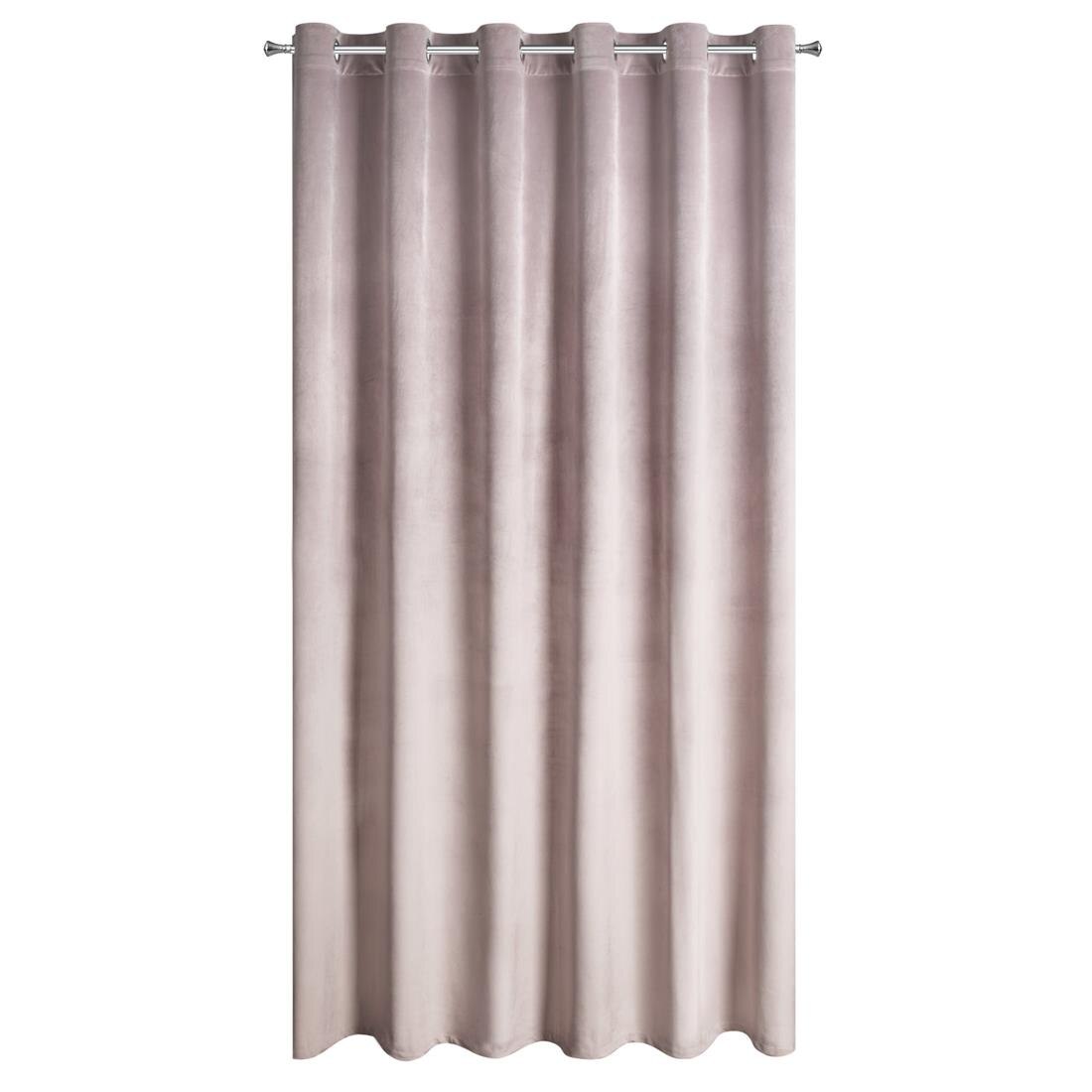 Perdea decorativa cu inele metalice, MELANIA 140x250 cm, Eurofirany, Roz pudra