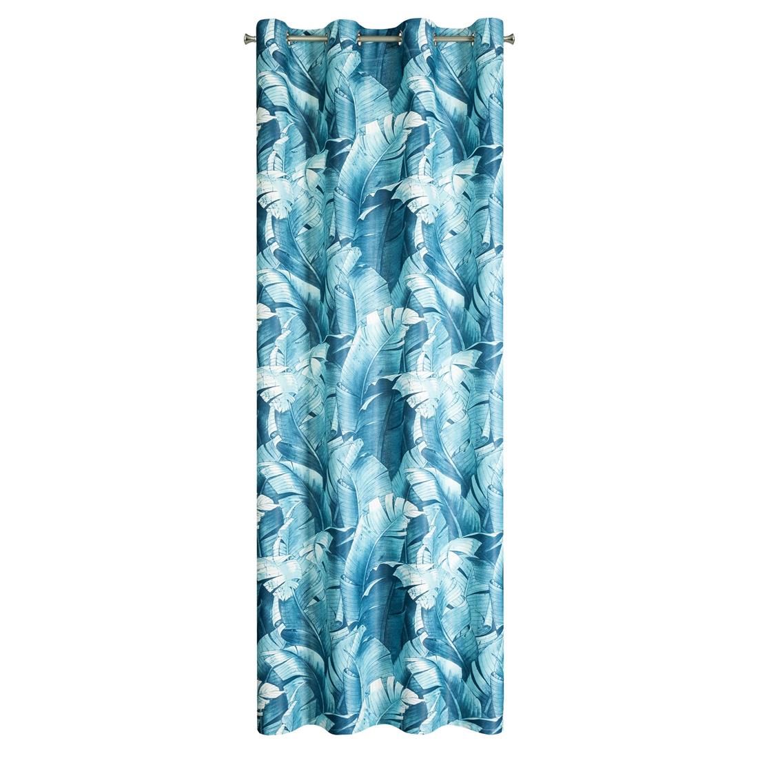 Perdea decorativa cu inele metalice, LIZBONA 140x250 cm, Eurofirany, Albastru