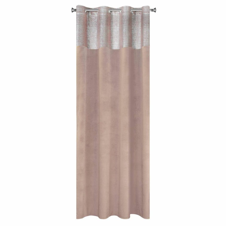 Peri bársony sötétítő függöny Puder/ezüst 140x250 cm