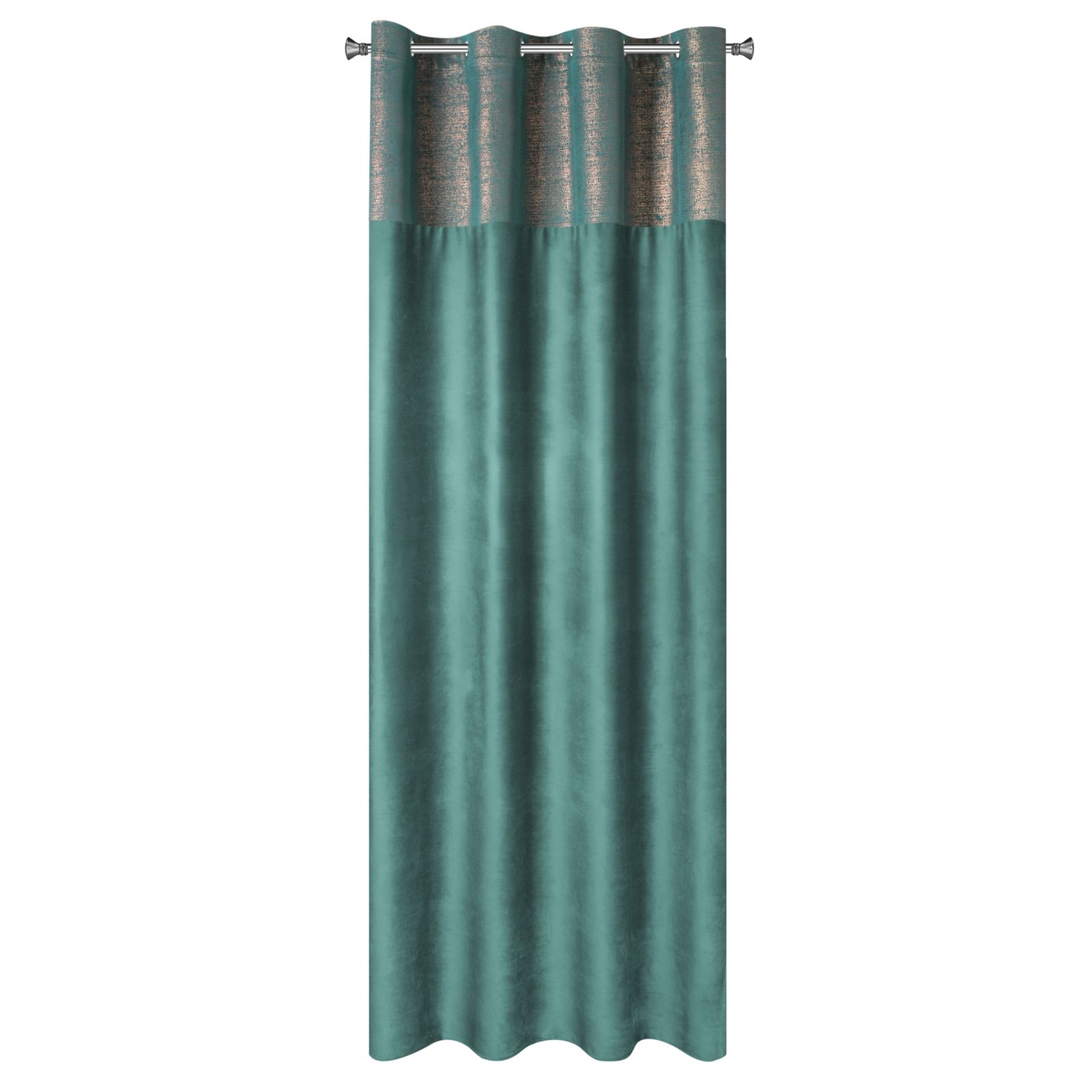 Perdea decorativa cu inele metalice, PERI 140x250 cm, Eurofirany, Turcoaz inchis