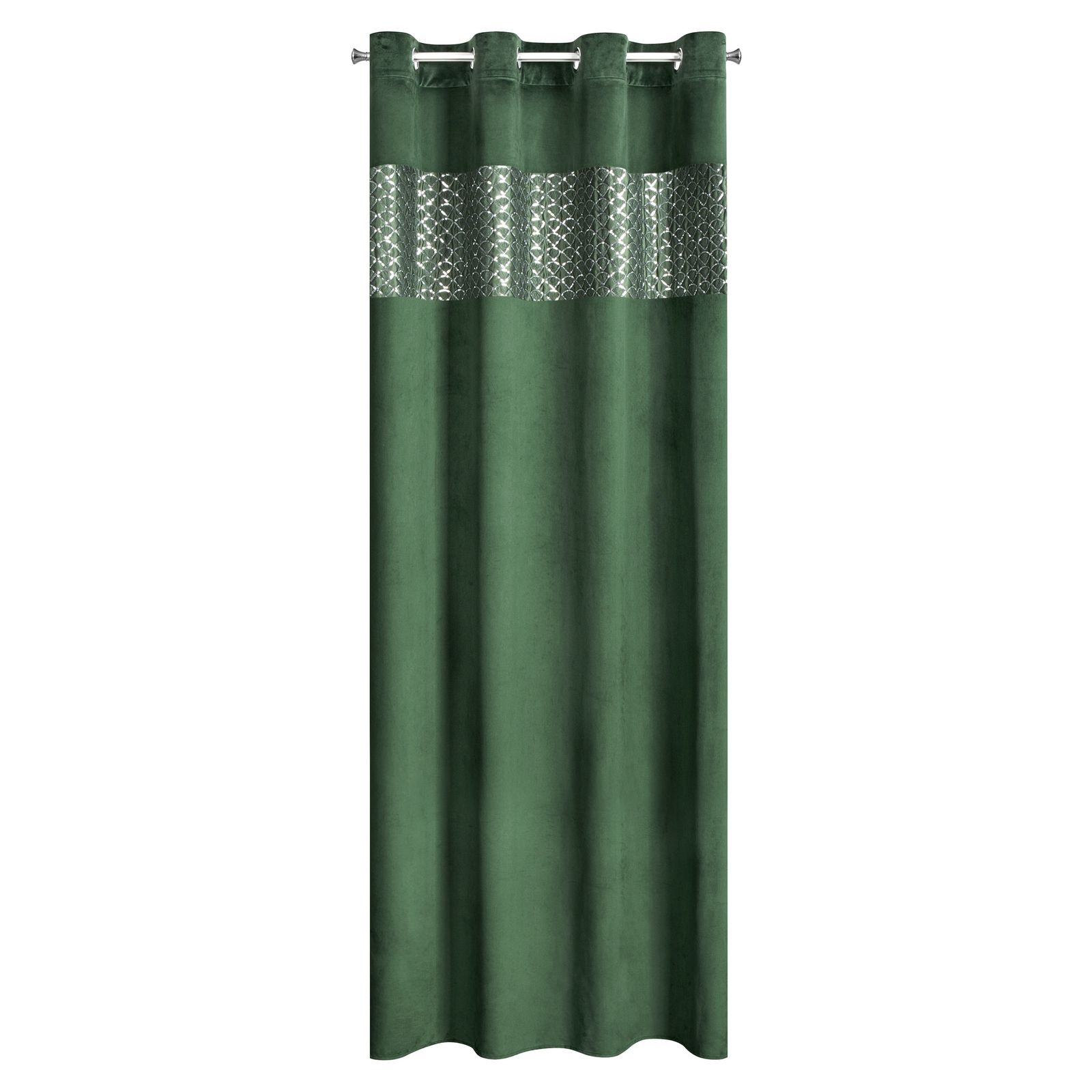 Perdea decorativa cu inele metalice, MARGOT 140x250 cm, Eurofirany, Verde inchis