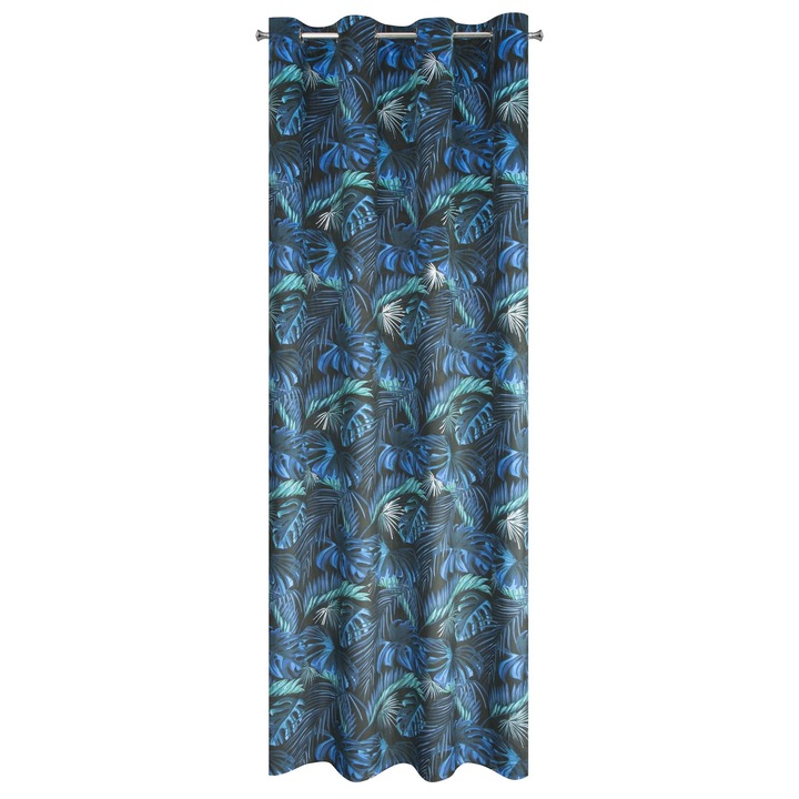 Завеса Eurofirany LAZUR, Метални халки, синьо, 140x250 см
