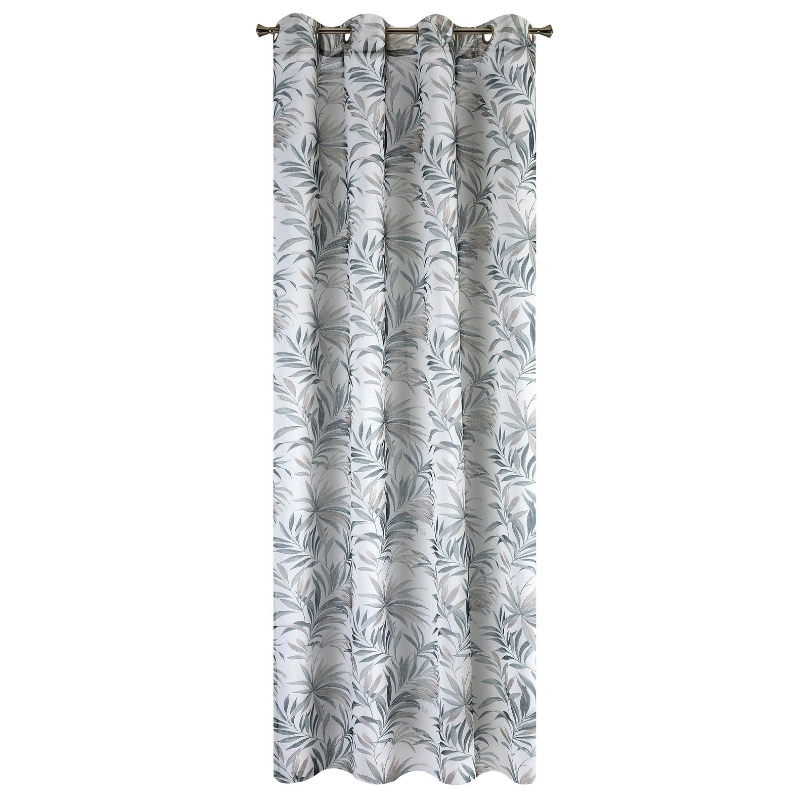 Perdea decorativa cu inele metalice, NANCY 140x250 cm, Eurofirany, Gri/Maro