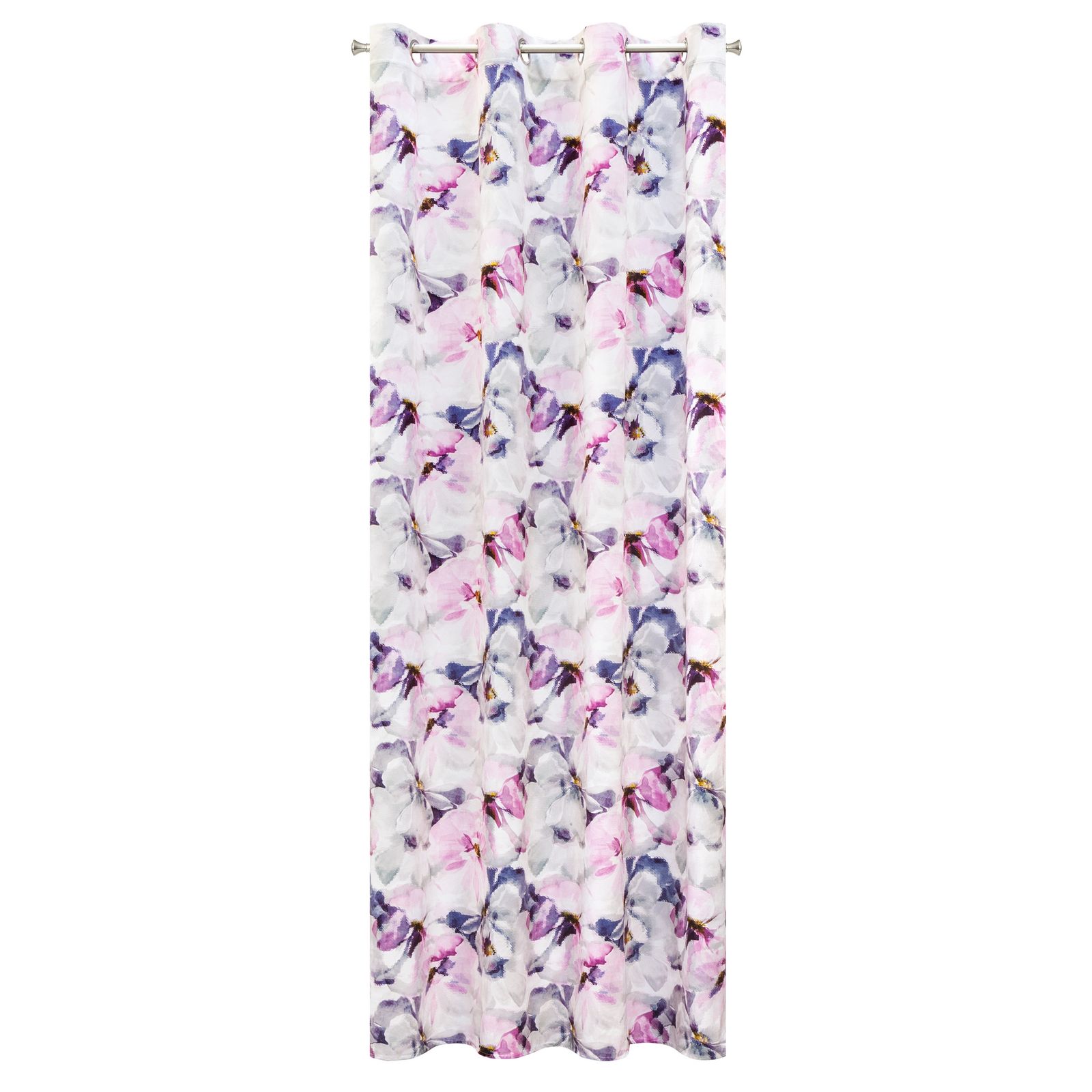 Perdea decorativa cu inele metalice, NIRA 140x250 cm, Eurofirany, Flori pastelate