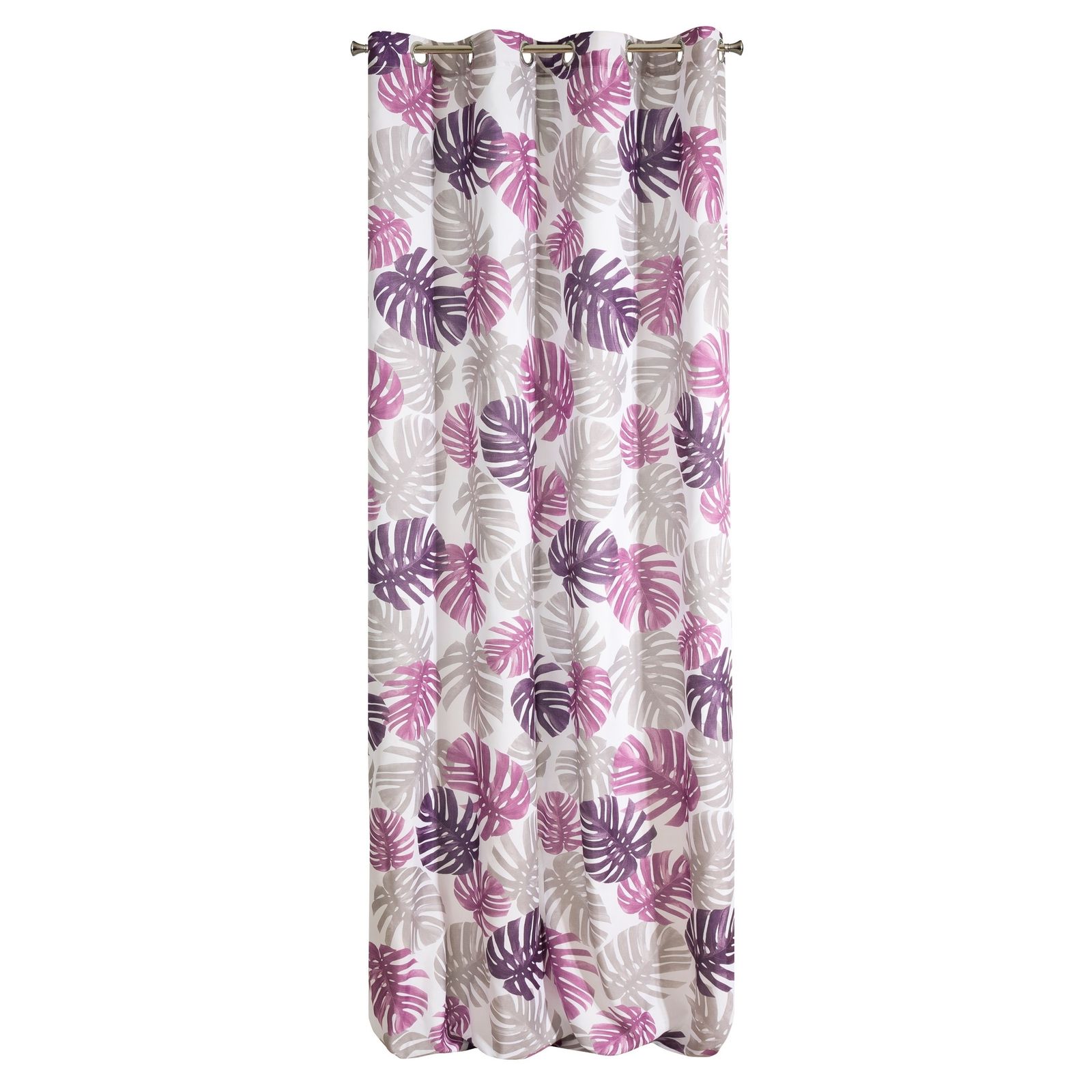 Perdea decorativa cu inele metalice, MAURA 140x250 cm, Eurofirany, Violet/ Otel