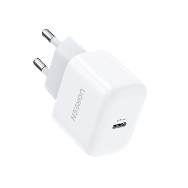 Mini incarcator USB-C de 20W cu functia Fast Charge pentru telefon sau tableta, Ugreen, White