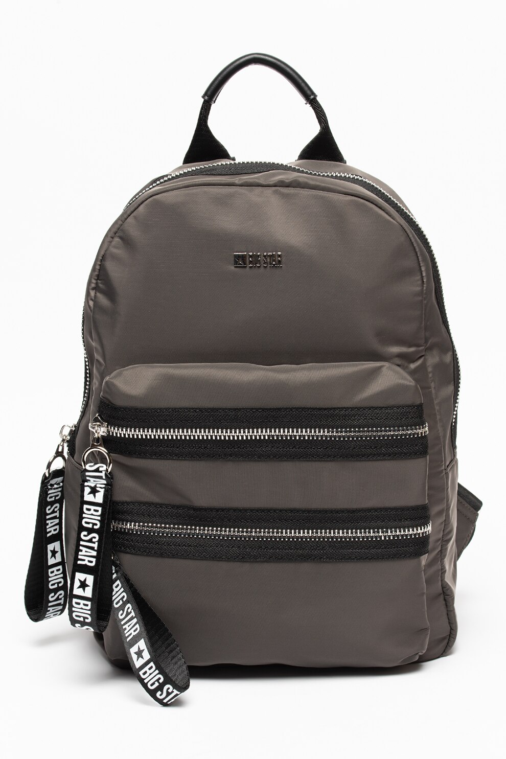 Big Star, Rucsac cu buzunare frontale cu fermoar, Gri/negru