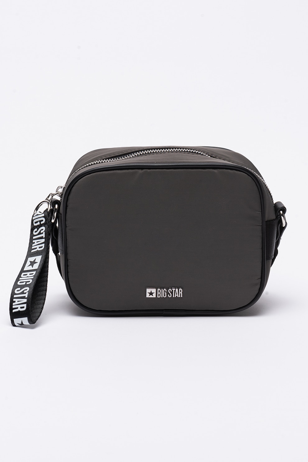 Big Star, Geanta crossbody cu fermoar Zoe, Gri inchis