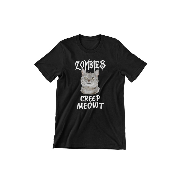 Детска Хелоуин тениска, Creep meow, черна, 6 години/ 122 см