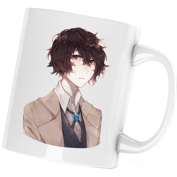 Cana Bungo Stray Dogs Osamu Dazai Anime, alba, 330 ml Cana Bungo Stray Dogs Osamu Dazai Anime, alba, 330 ml