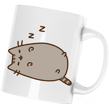 Cana Pusheen Cat Somn Sforait Pisica Plush Pussy, alba, 330 ml Cana Pusheen Cat Somn Sforait Pisica Plush Pussy, alba, 330 ml