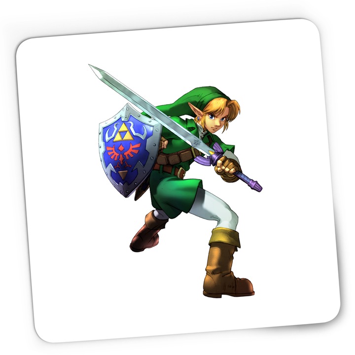Mousepad Gaming The Legend of Zelda Link Sabie Scut, 21x19 cm