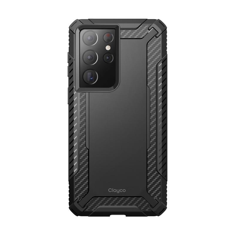 Carcasa 360 grade Supcase Clayco Xenon compatibila cu Samsung Galaxy S21 Ultra cu protectie display, Negru