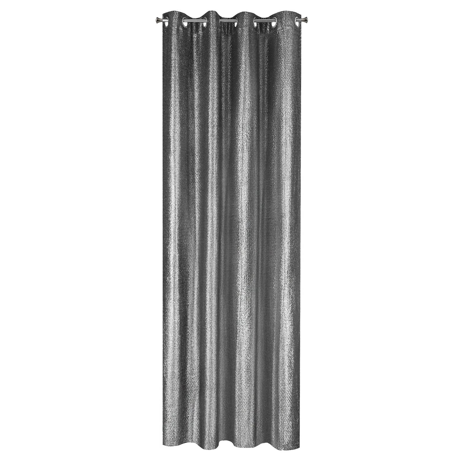 Perdea decorativa cu inele metalice, GLOSSY 140x250 cm, Eurofirany, Negru