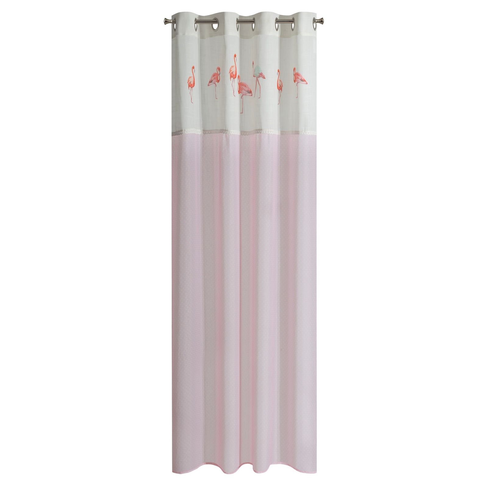 Perdea decorativa cu inele metalice, FLAMINGO 140x250 cm, Eurofirany, Roz