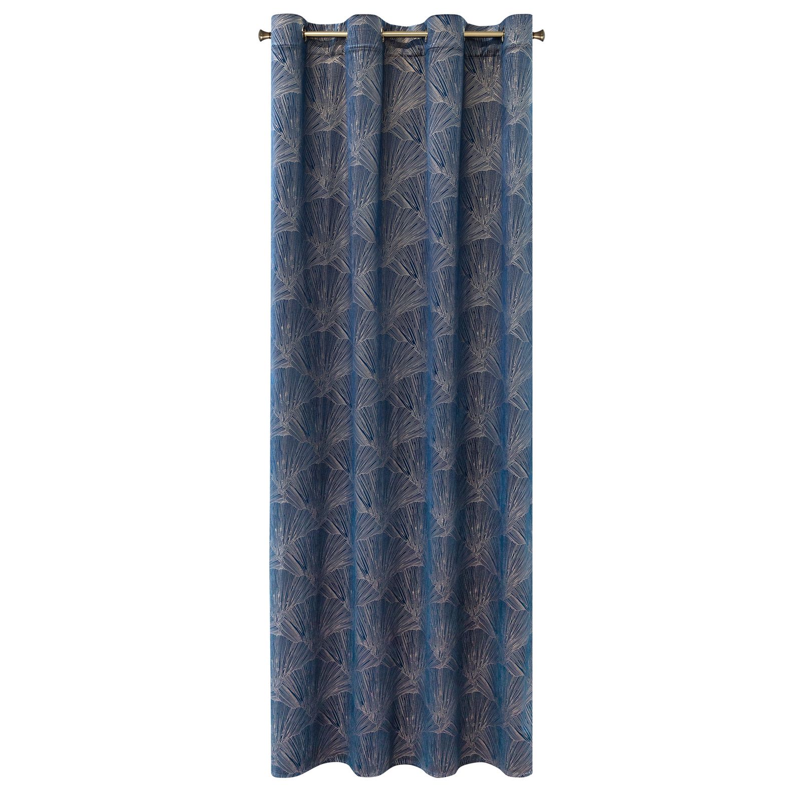 Perdea decorativa cu inele metalice, GOJA 140x250 cm, Eurofirany, Albastru inchis