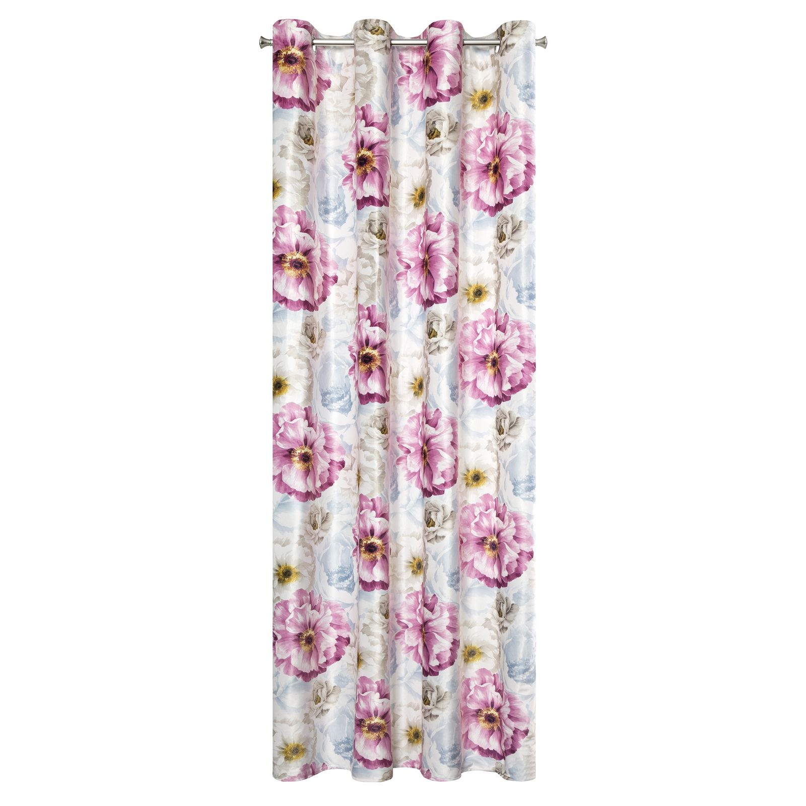 Perdea decorativa cu inele metalice, JOLLIE 140x250 cm, Eurofirany, Roz