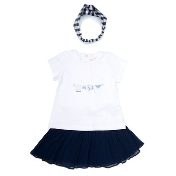 Set 3 piese fete Babybol, tricou ,fusta si bandana, alb/navy, 3 ani, 98 cm Set 3 piese fete Babybol, tricou ,fusta si bandana, alb/navy, 3 ani, 98 cm
