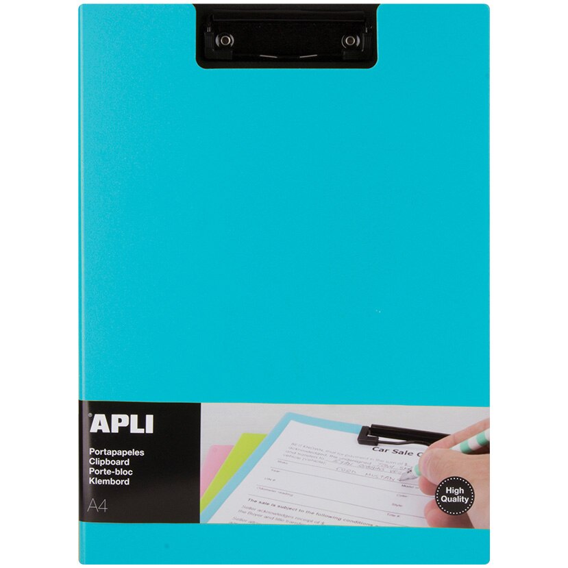Clipboard A4 Apli PP cu clapa albastru deschis