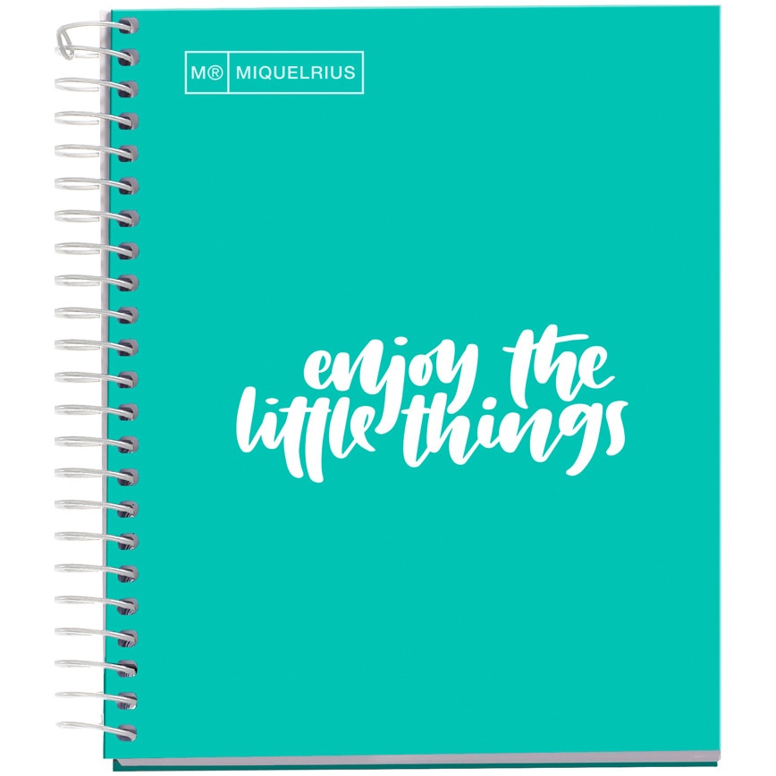 Caiet cu spira Miquelrius Messages A6 mate 100file turcoaz