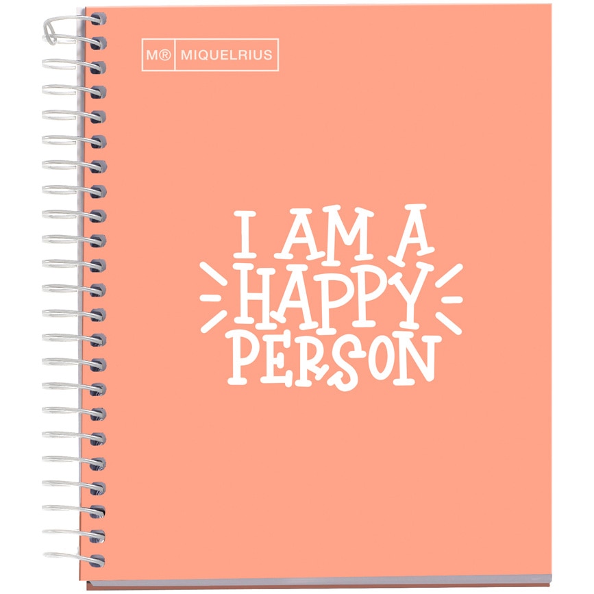 Caiet cu spira Miquelrius Messages A6 mate 100file piersica