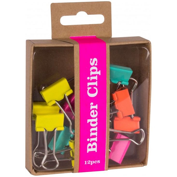 Clipsuri metalice APLI diverse culori fluorescente 12buc/um