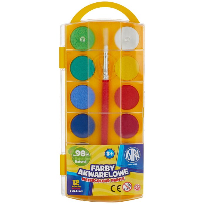 Acuarele Astra diametru pastila 23.5mm 12culori/um