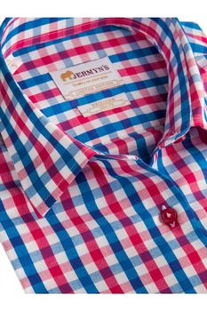 Camasa Carouri Dama Exclusive Slim Fit in roz si bleu Camasa Carouri Dama Exclusive Slim Fit in roz si bleu