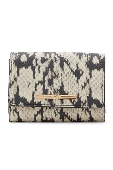 Aldo, Portofel de piele ecologica cu model Cie, Negru/Alb prafuit Aldo, Portofel de piele ecologica cu model Cie, Negru/Alb prafuit