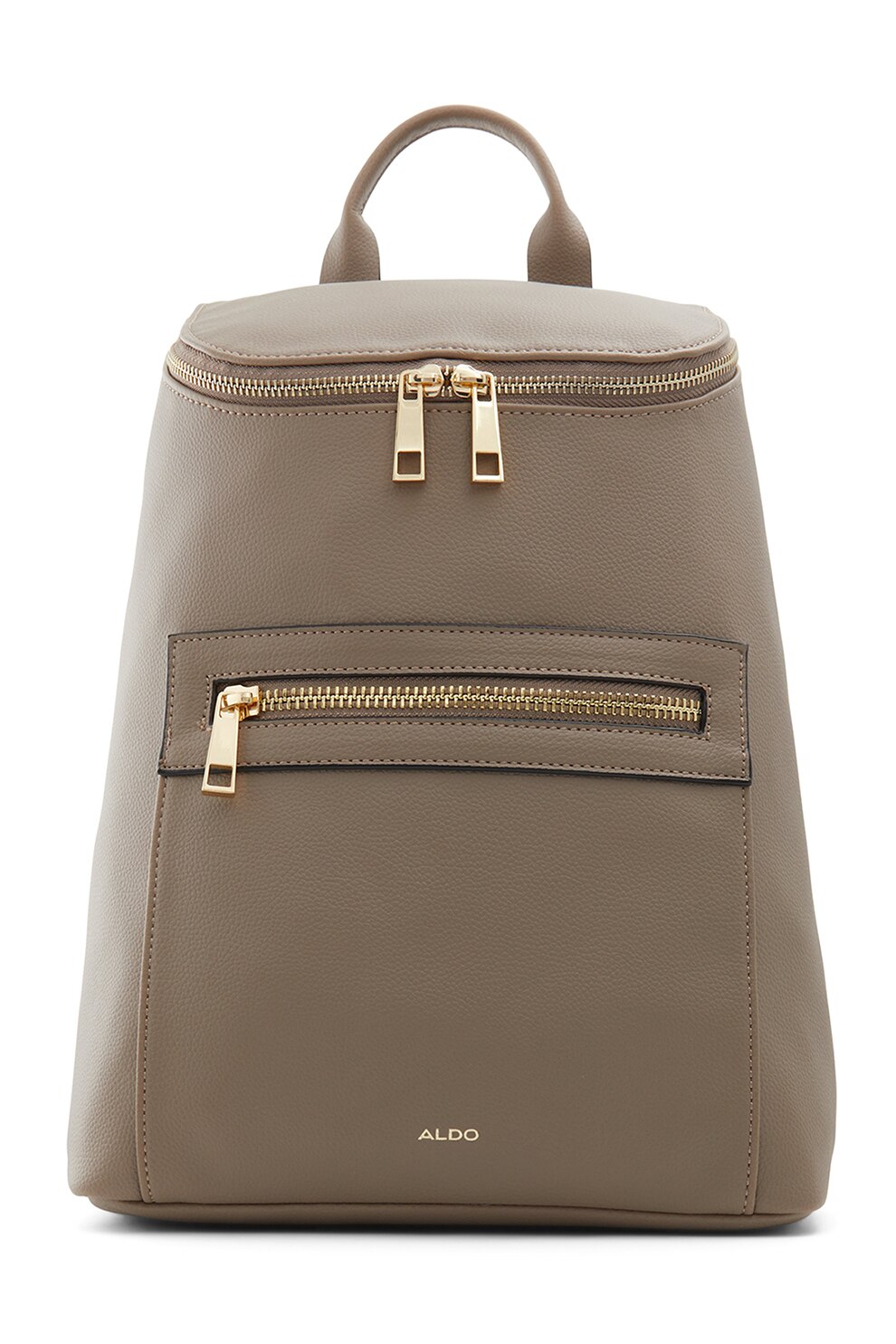Aldo, Rucsac de piele ecologica cu fermoar Cielian, Maro camel