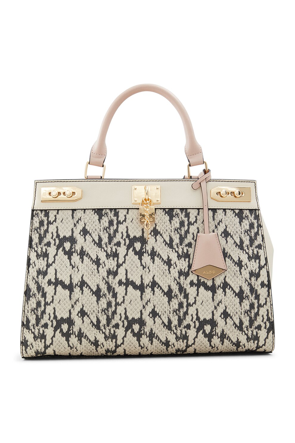 Aldo, Geanta de piele ecologica cu bareta detasabila Dreidda, Crem/Negru