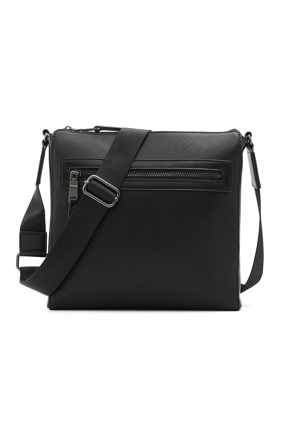 Aldo, Geanta crossbody dreptunghiulara din piele ecologica Jereil, Negru