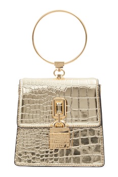 Aldo, Geanta cu model piele de crocodil si maner circular Nydaregan, Auriu deschis Aldo, Geanta cu model piele de crocodil si maner circular Nydaregan, Auriu deschis