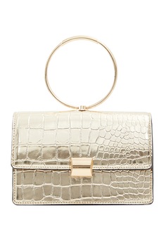 Aldo, Geanta crossbody din piele ecologica cu aspect de piele de crocodil Olerrasean, Auriu deschis Aldo, Geanta crossbody din piele ecologica cu aspect de piele de crocodil Olerrasean, Auriu deschis