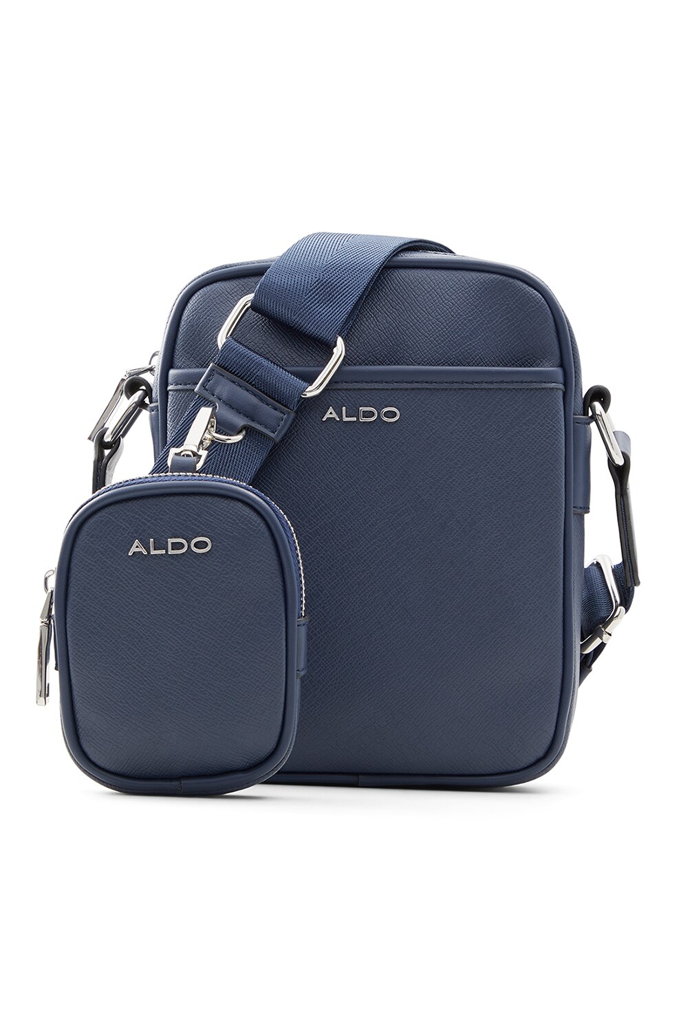 Aldo, Geanta crossbody din piele ecologica cu etui detasabil Serge, Bleumarin