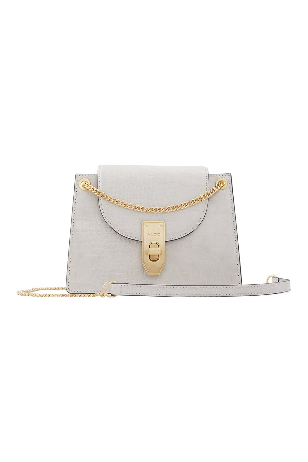 Aldo, Geanta crossbody din piele ecologica cu aspect texturat Theele, Maro nisip