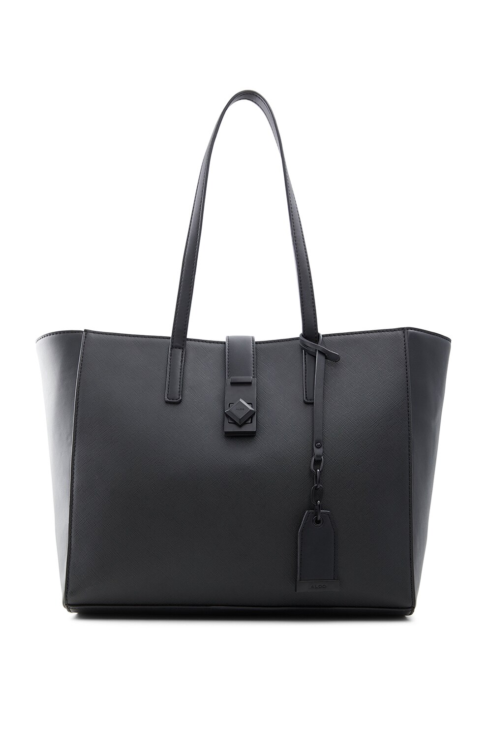 Aldo, Geanta shopper din piele ecologica cu aspect de piele saffiano Wiciewiel, Negru