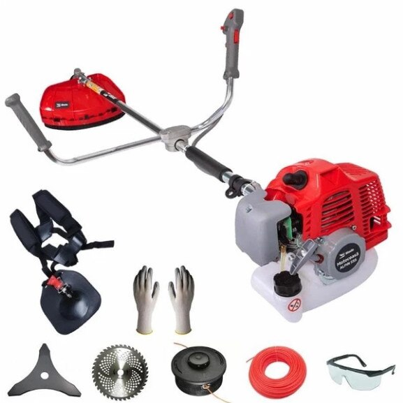 Motocoasa de umar BLADE Alpin 555 - 52cc - benzina, 3.4 CP, 3200rpm si 8 accesorii incluse in pachet