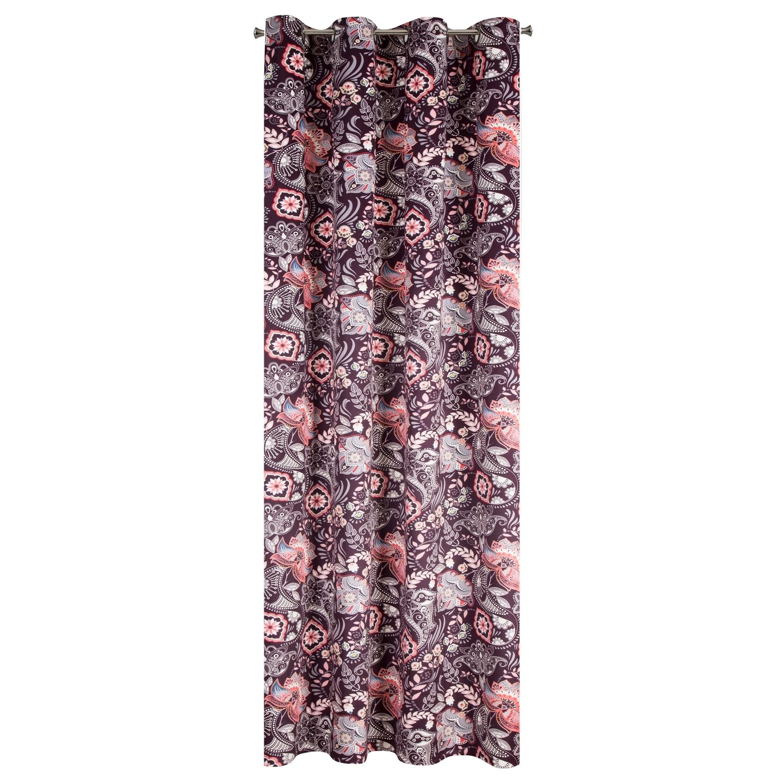 Perdea decorativa cu inele metalice, MIREI 140x250 cm, Eurofirany, Prune/ Roz inchis