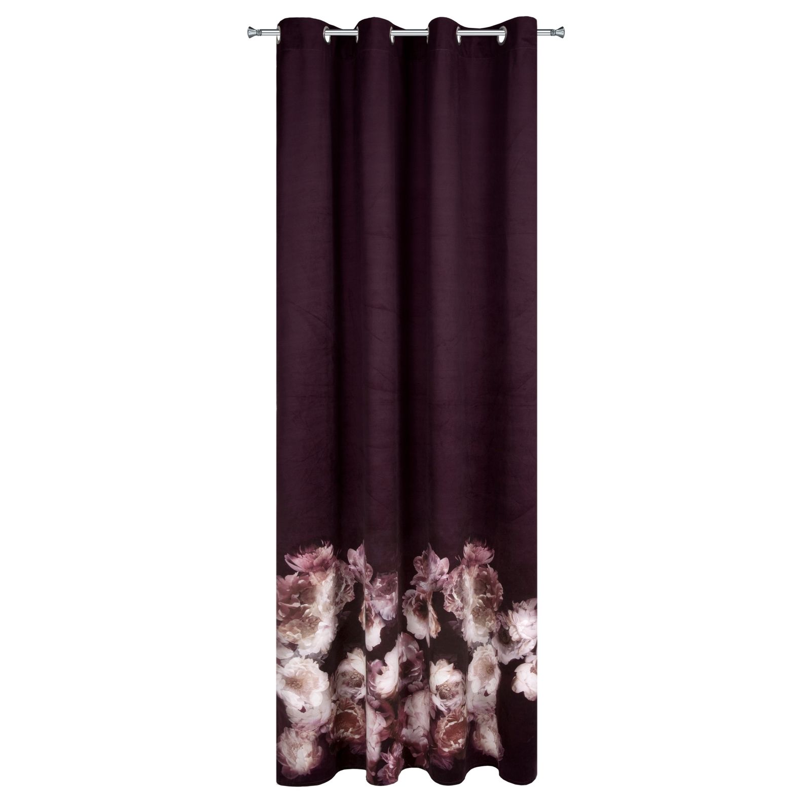 Perdea decorativa cu inele metalice, MERLA 140x250 cm, Eurofirany, Visiniu
