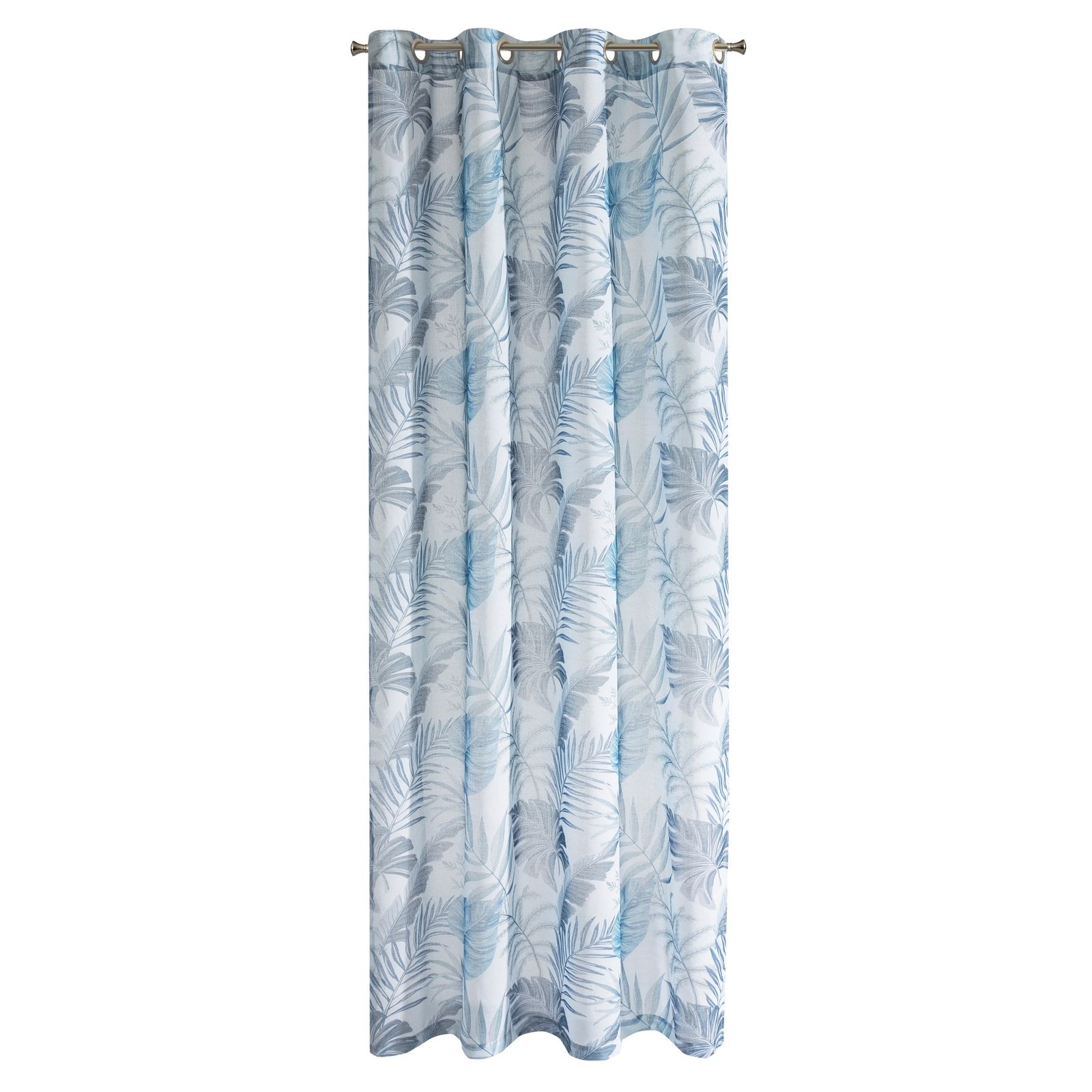 Perdea decorativa cu inele metalice, NAIRA 140x250 cm, Eurofirany, Albastru/ Albastru inchis