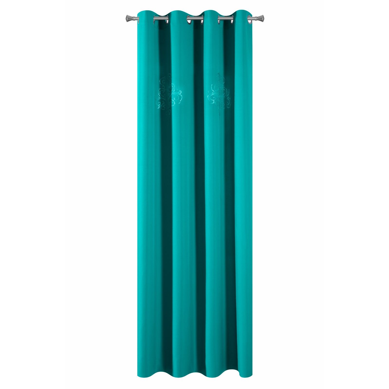Perdea decorativa cu inele metalice, YVETTE 140x250 cm, Eurofirany, Turcoaz