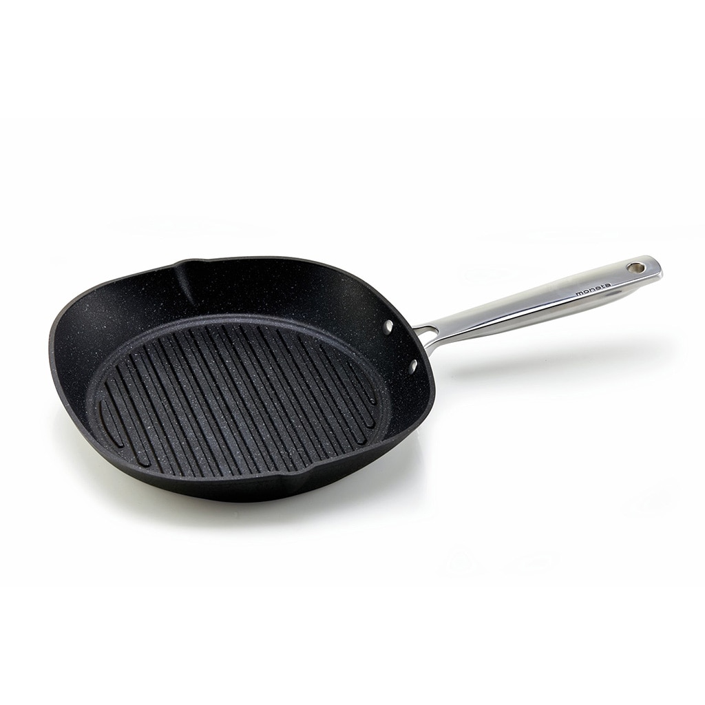 Tigaie Tip Grill Alluflon Aluminiu Antiaderenta Negru 28x28 Cm