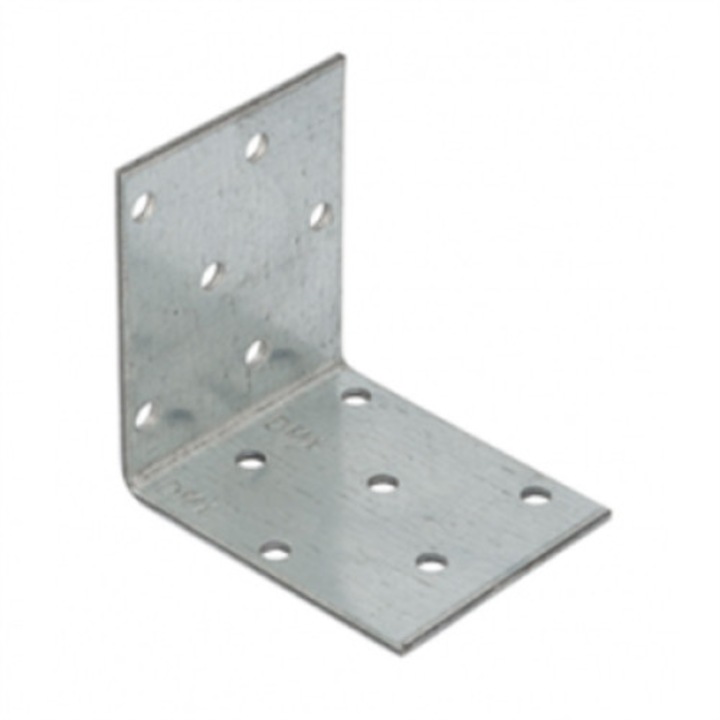 Sarokösszekötő lemez perf. 60 x 60 x 50 / 2 mm horganyzott
