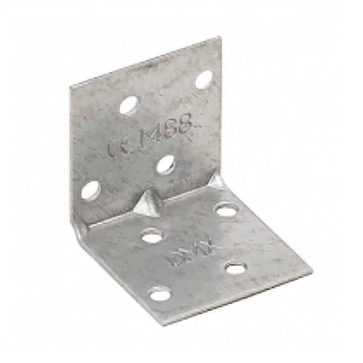 Sarokösszekötő lemez perforált, erősített, 40x40x40/1,5 mm